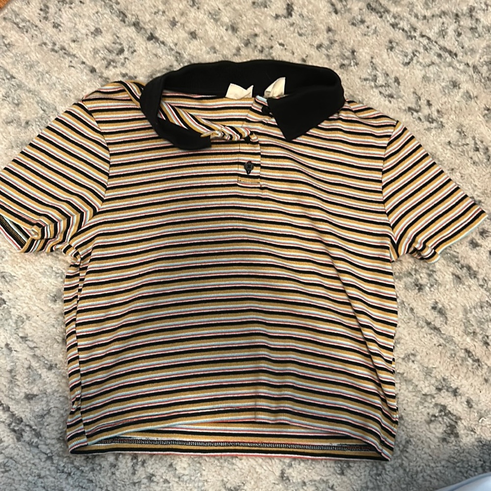 Levi’s, striped black, white, blue, red, orange/yellow/brown, size woman’s M & S